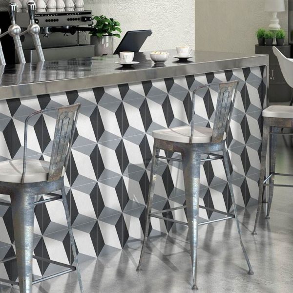 Decor Forma Black 20x20 Porcelánico |imitación Hidráulico