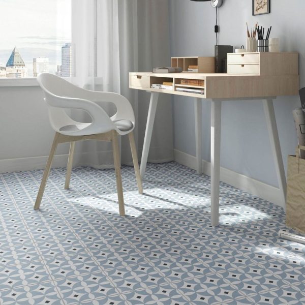 azulejos hidraulicos azules