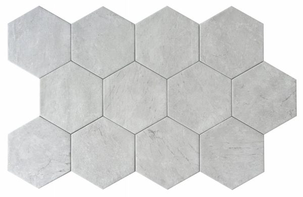 Azulejos Hexagonales Porcelánico Arizona Grey 14x16 Mate
