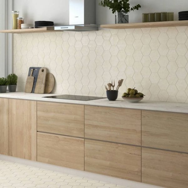 Azulejos hexagonales mate Arizona Beige 14x16