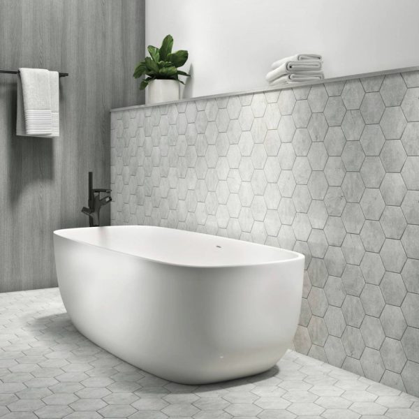 Azulejos hexagonales porcelánico Arizona Grey 14x16 mate