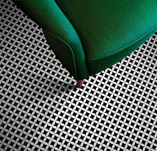 Azulejos Hidráulicos 20x20 District Circles Black | Baño y Cocina