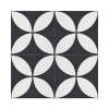 Negro Decorativo 20x20 | Baldosa Hidráulica Artesanal