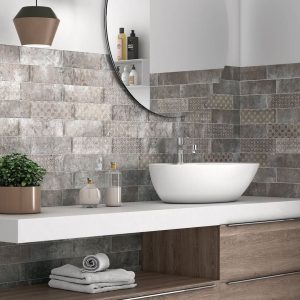 azulejos pared baño rústicos