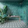 azulejo verde baño