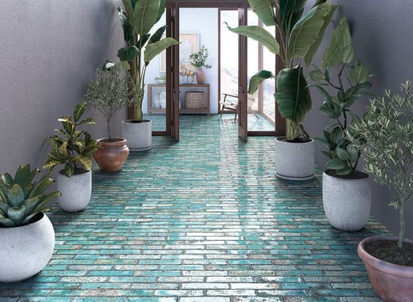 Azulejo Porcelánico verde 12x12 Rectangular
